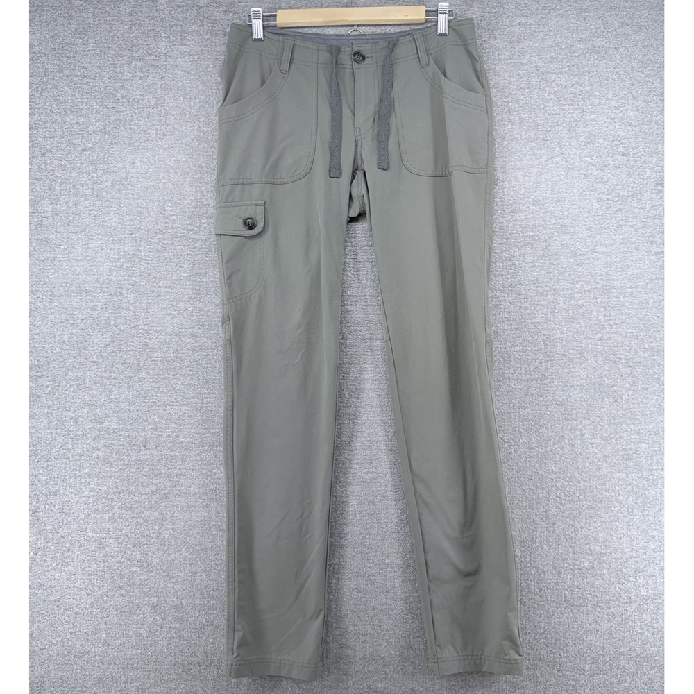 REI Hiking Pants Women Size 6 Military Green Outdoor Nylon Drawstrings